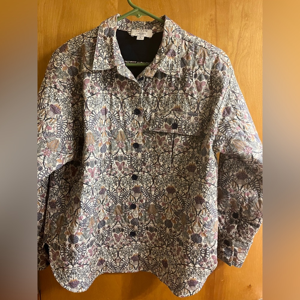 J Crew Liberty quilted shirt jacket